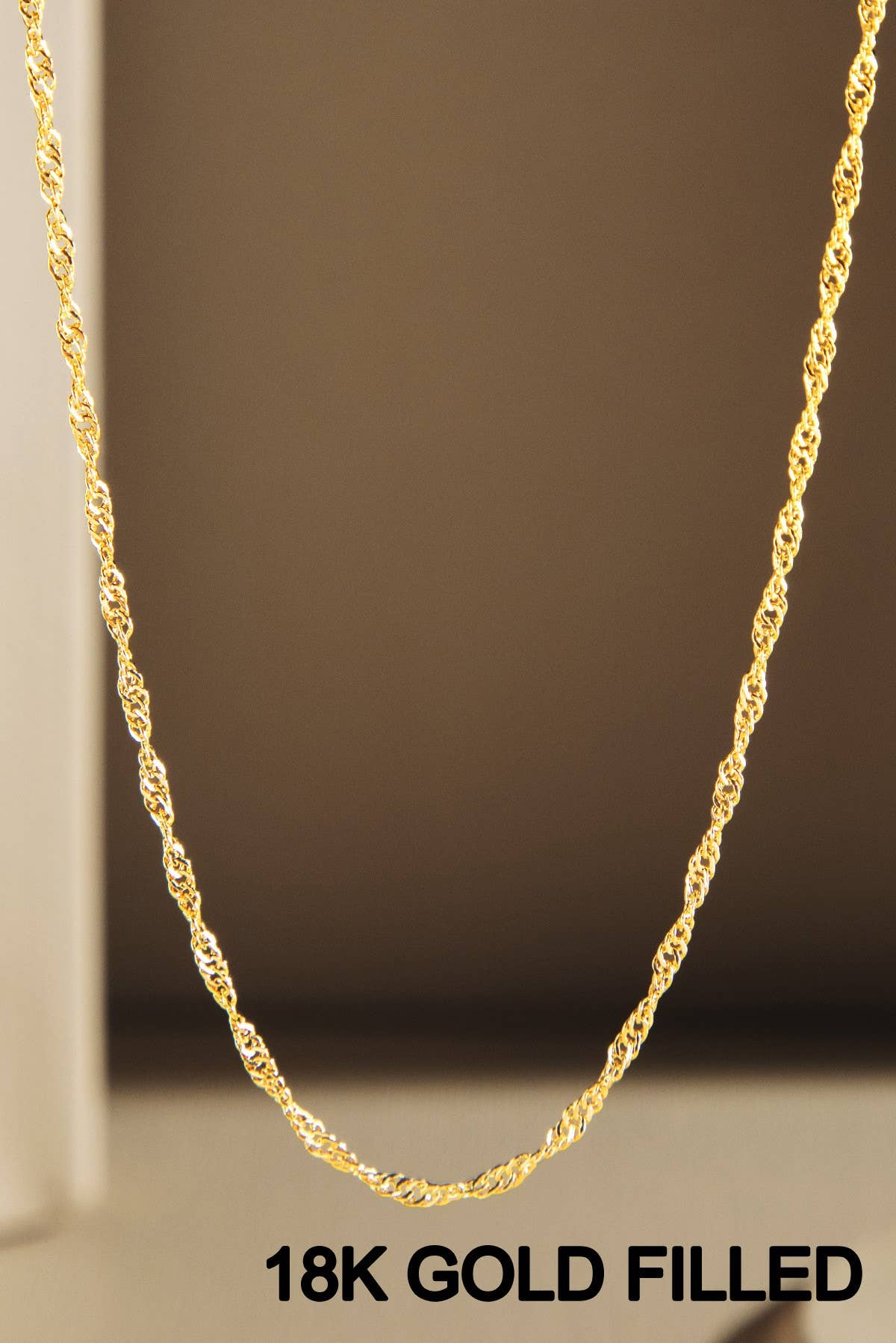 18K Gold Filled Rope Chain Necklace