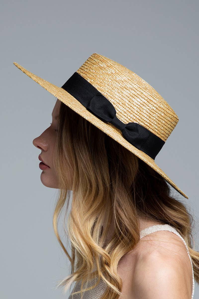 Spring Straw Boater Hat