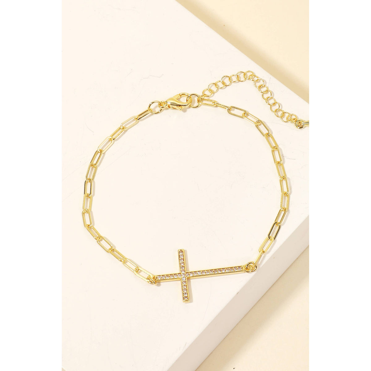 Gold Dipped Cross Chain Bracelet