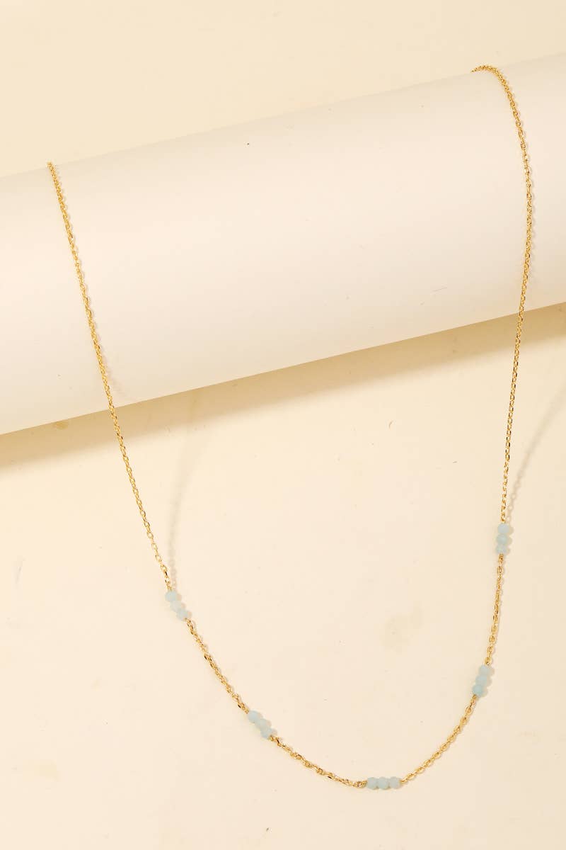 Dainty Chain Bead Charm Necklace