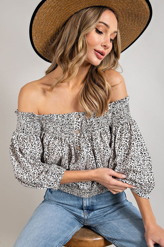 Smocked Off The Shoulder Top