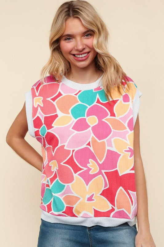 Summer Floral Knit Top
