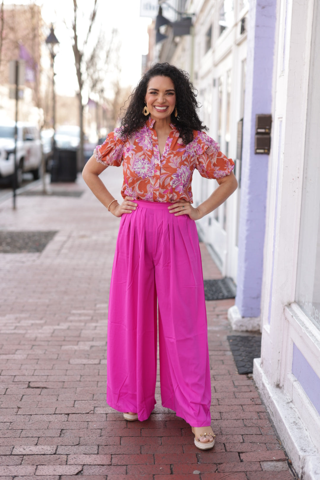 Magenta Wide Leg Pant