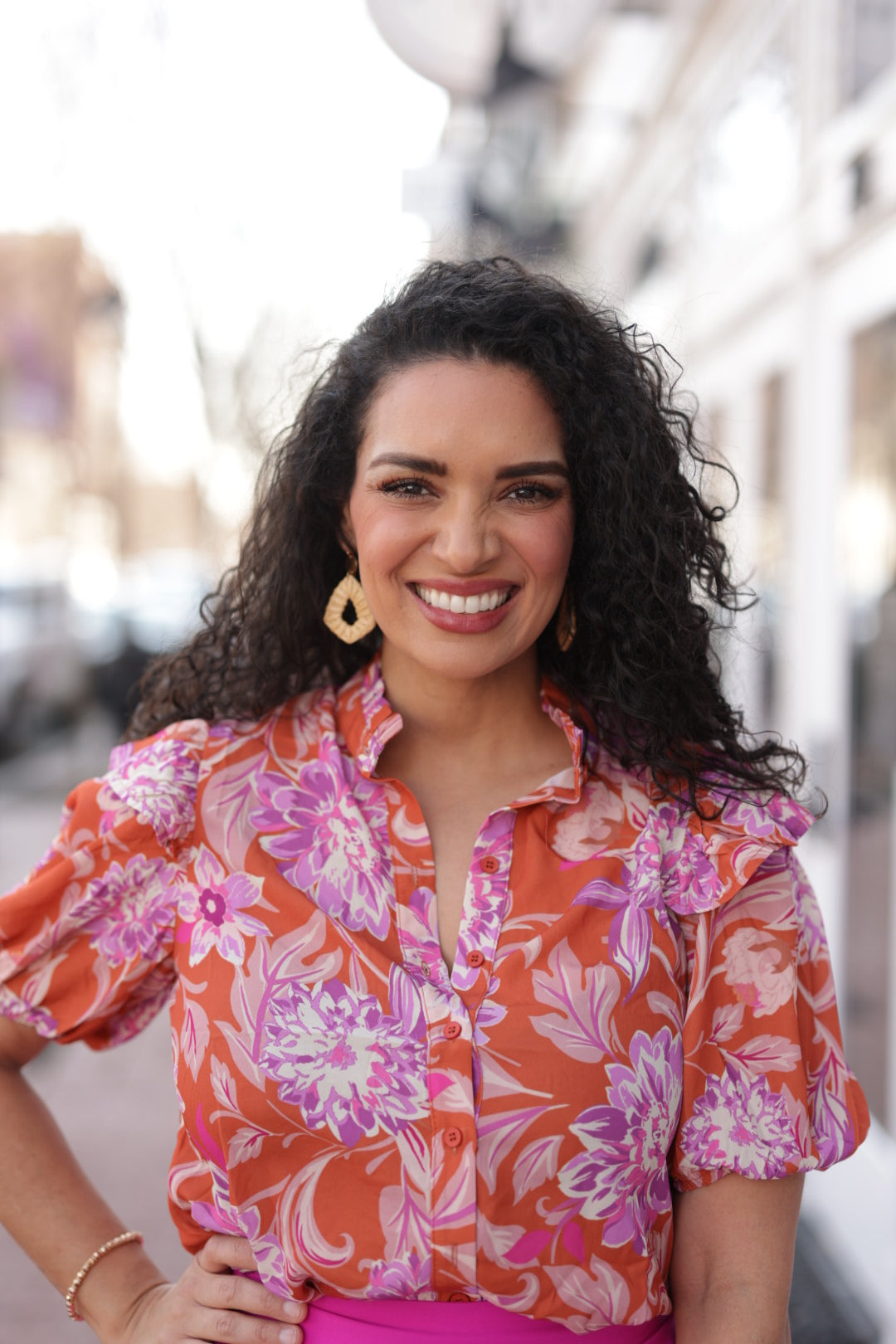 Magenta Floral Blouse