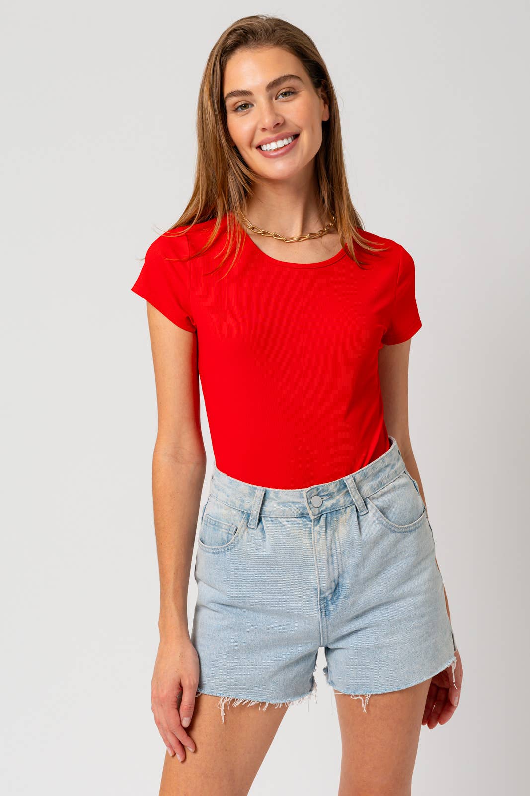 Ruby Red Fitted Bodysuit