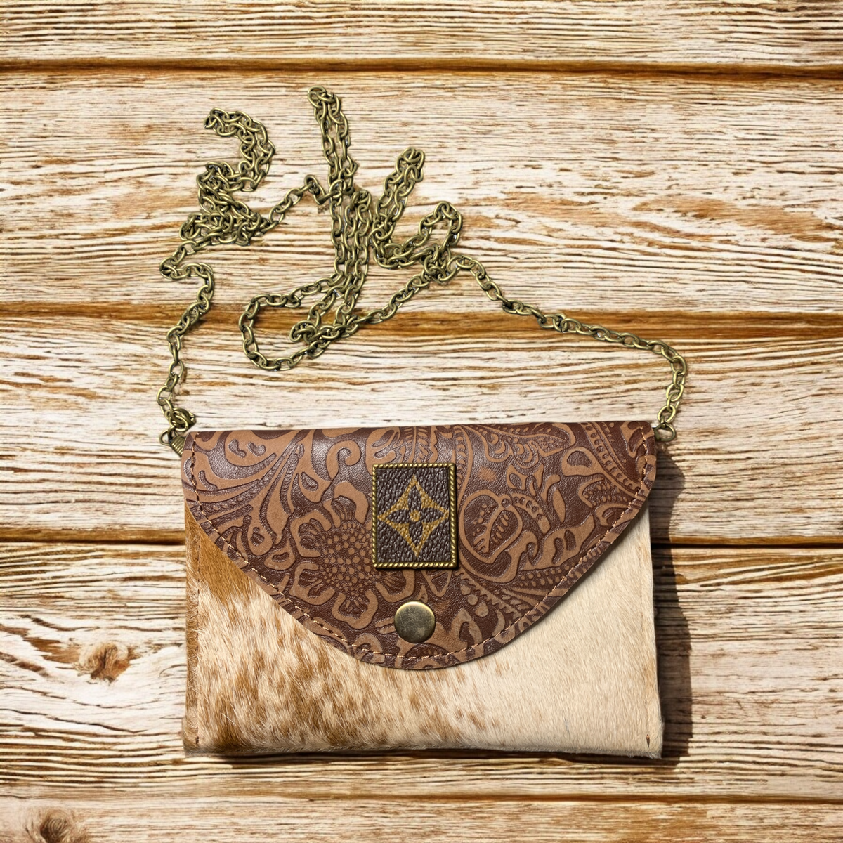 Western Brown Upcycled Mini Crossbody