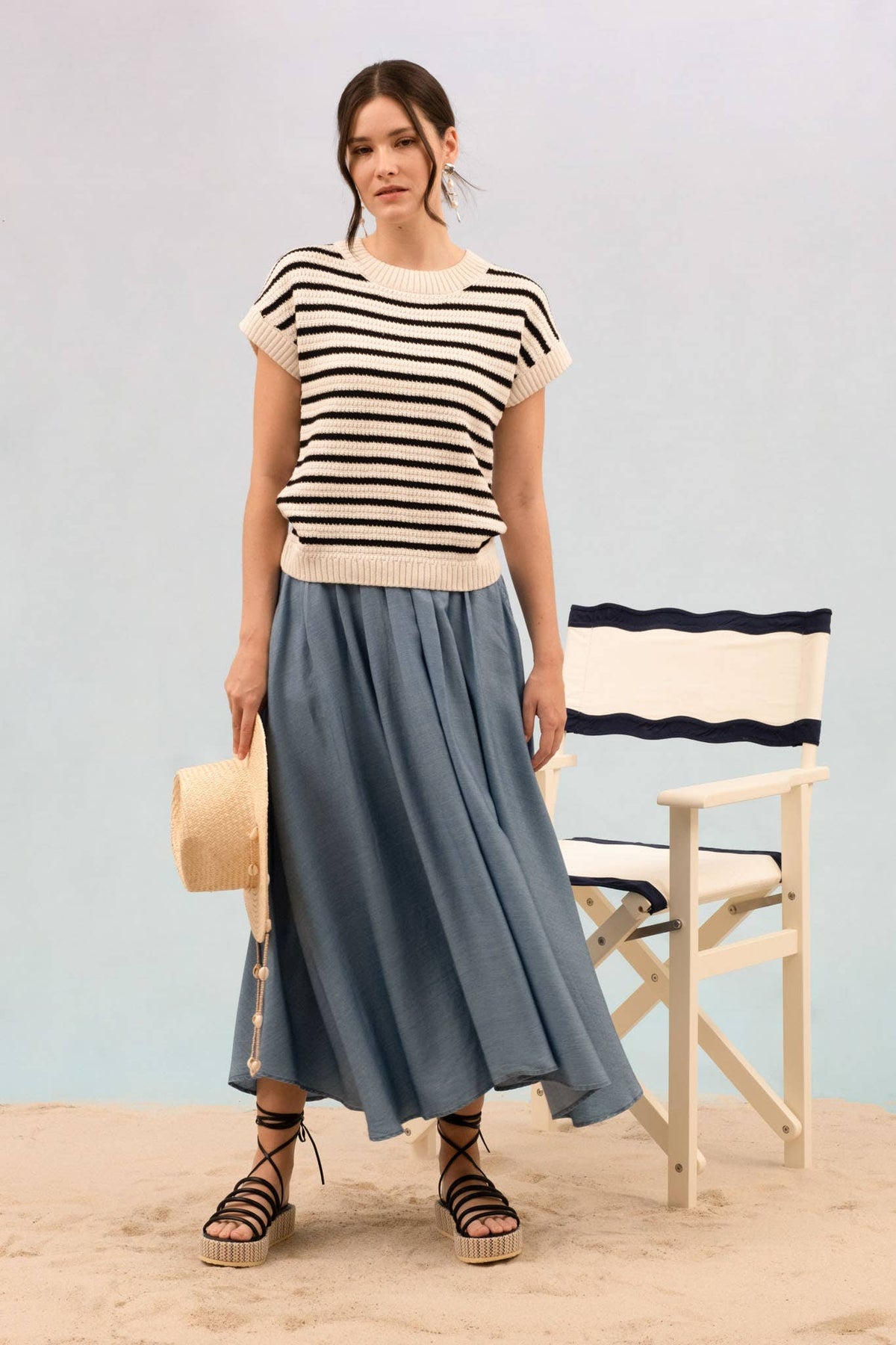 Stripe Crewneck Pullover Top