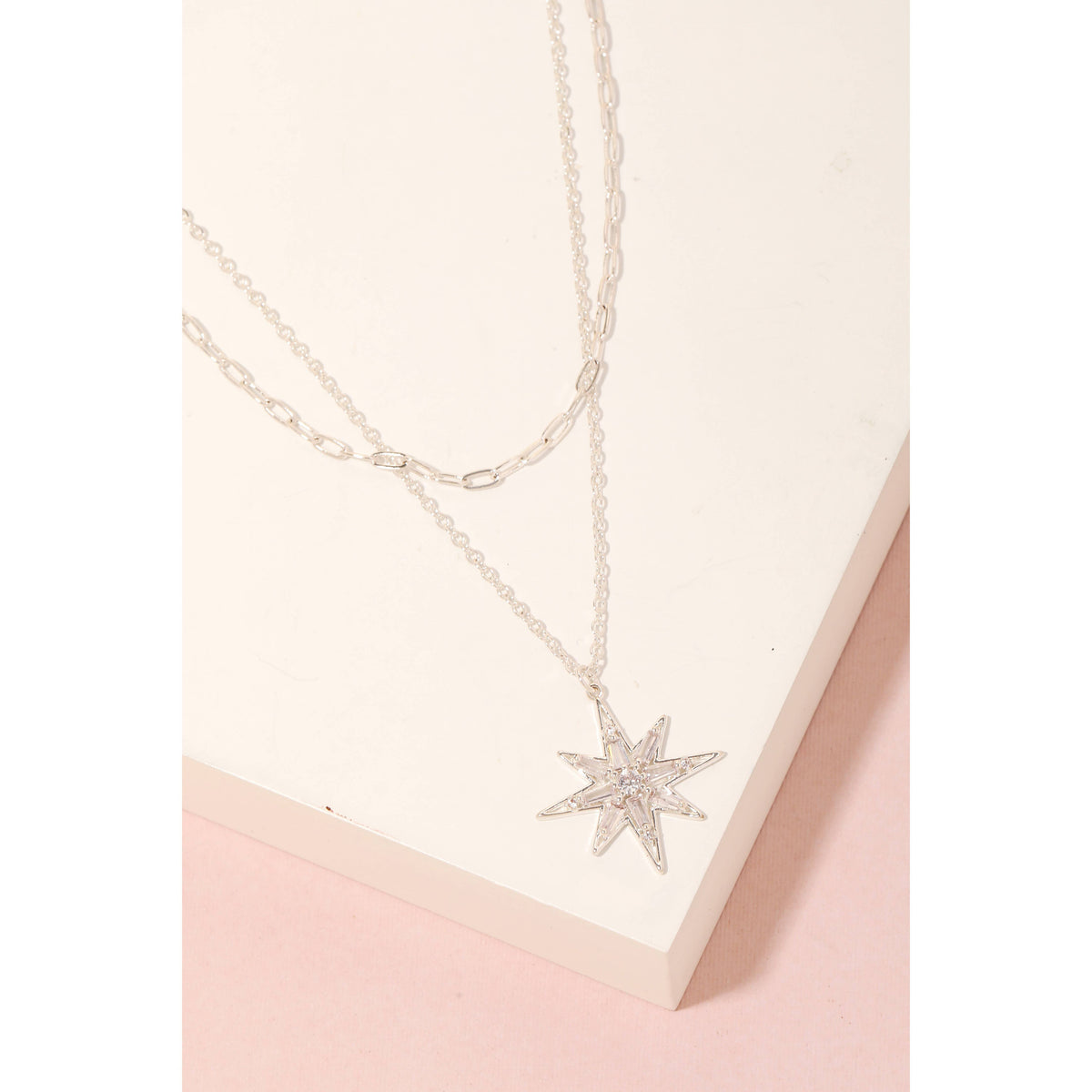 North Star Pendant Layered Necklace