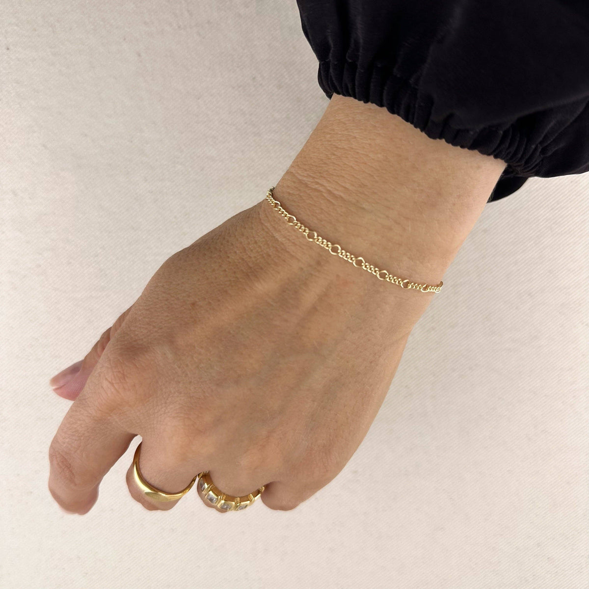 18k Gold Filled Figaro Chain Bracelet