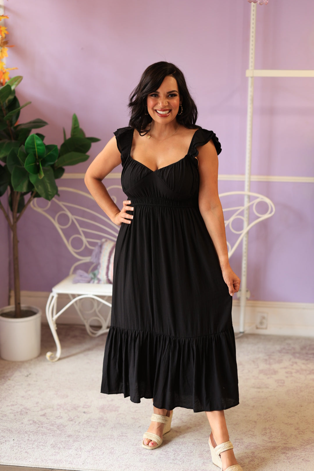 Sweetheart Black Maxi Dress