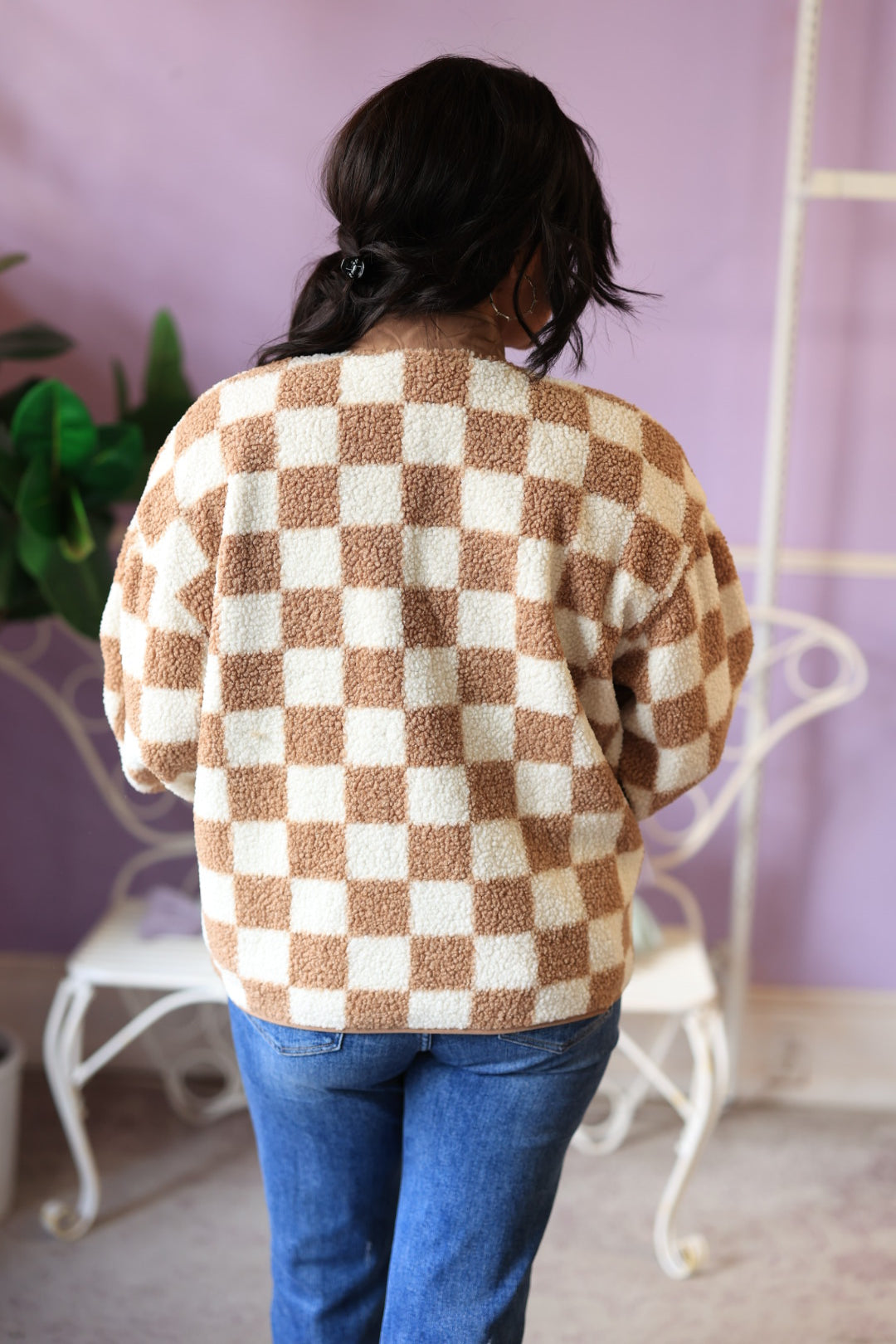 Sherpa Checkered Jacket – PEACALOO BOUTIQUE