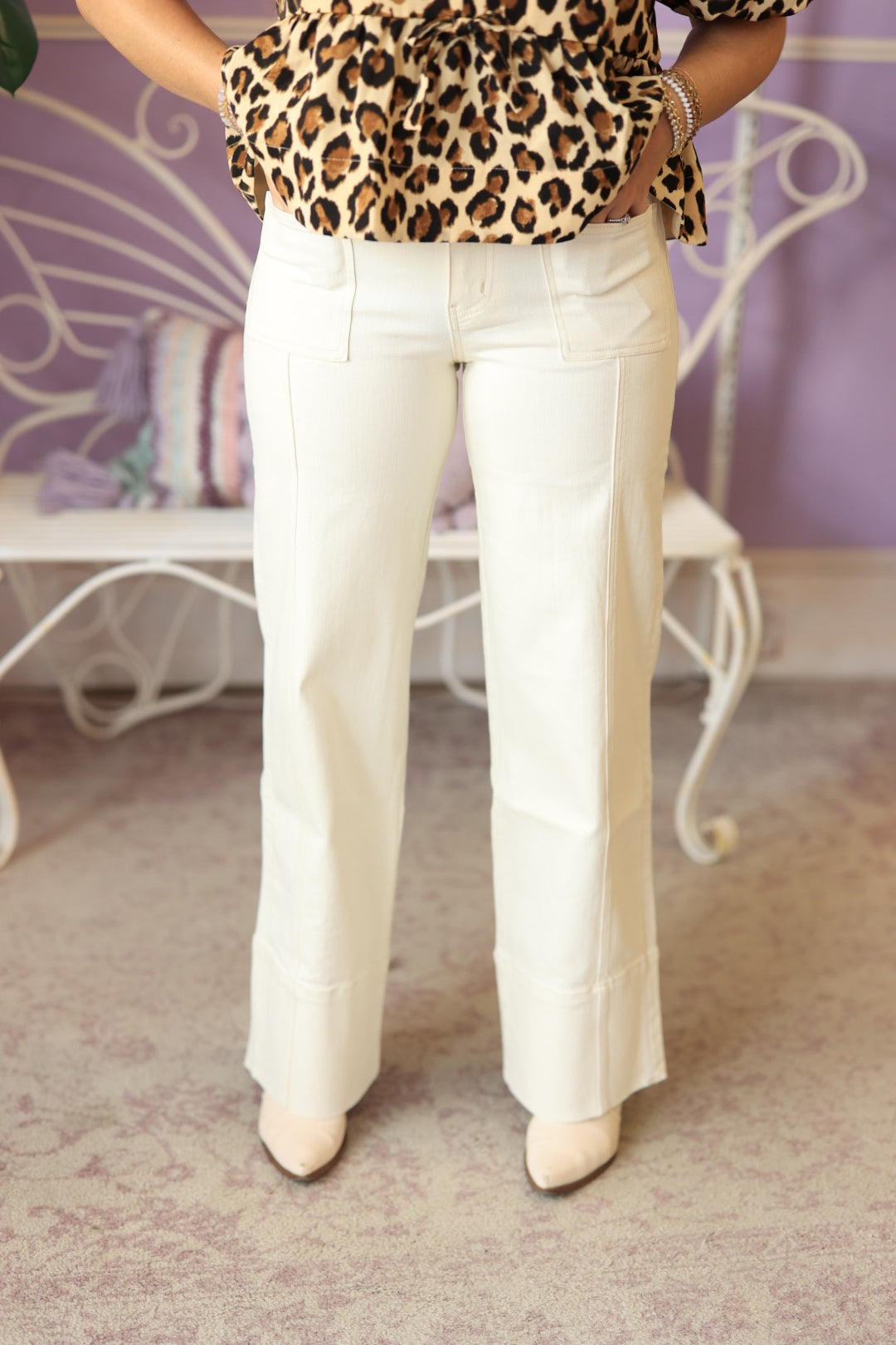 Wide Leg Twill Pants