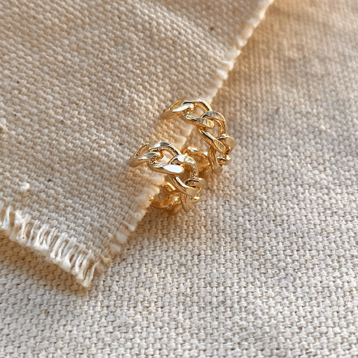 18k Gold Filled Petite Cuban Link Earrings