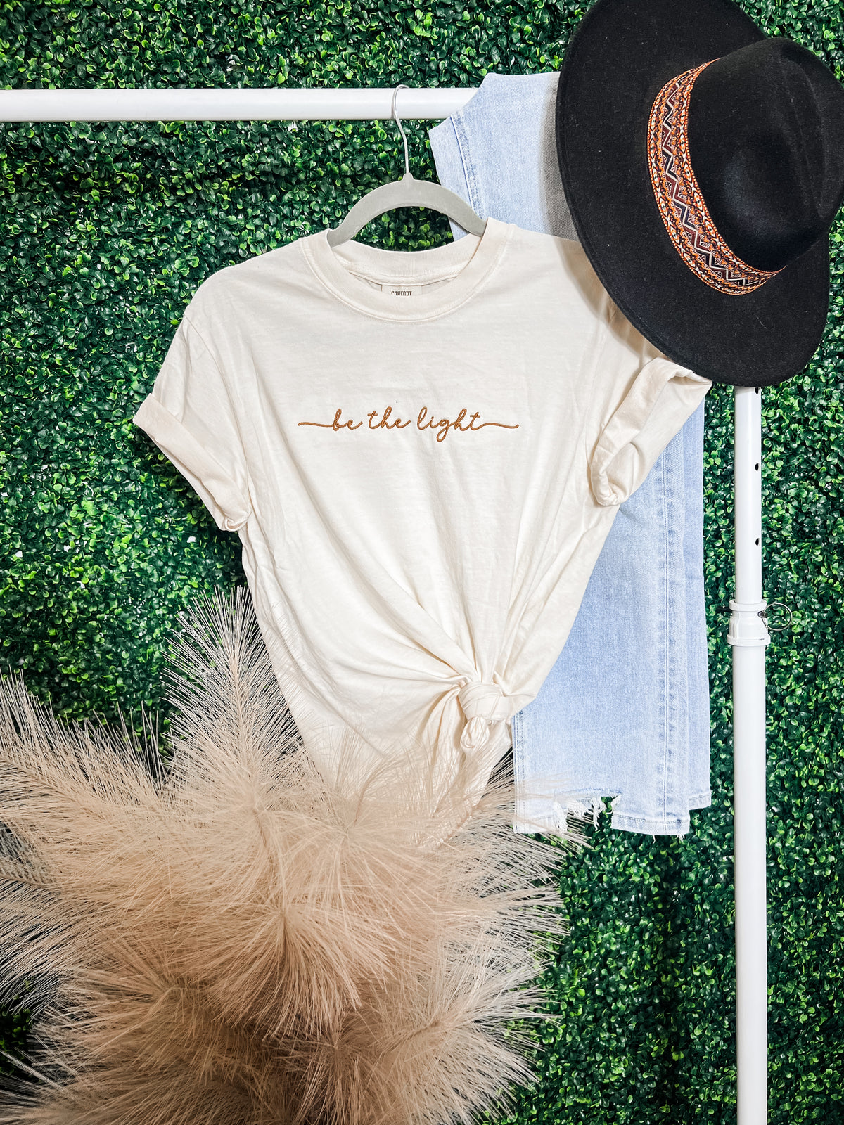 Embroidered Be The Light Tee