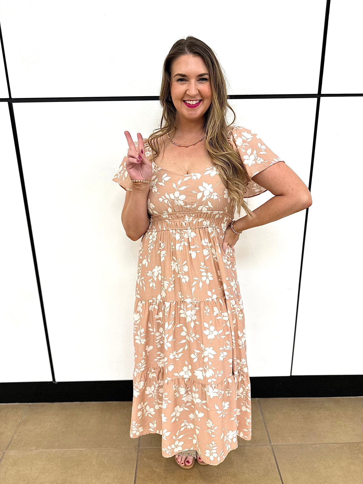 Floral Flounce Midi Dress