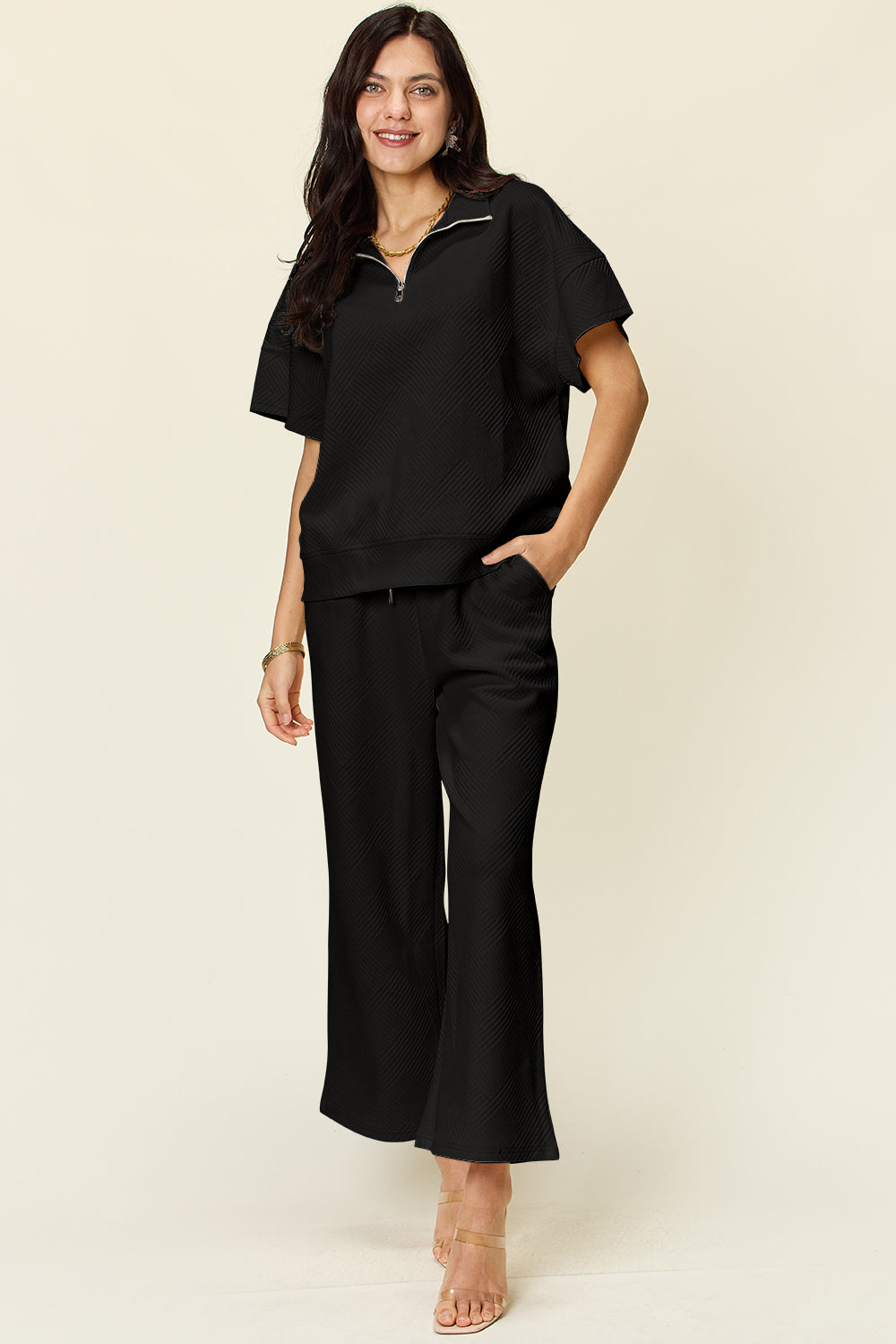 Textured Fall Two Piece Set