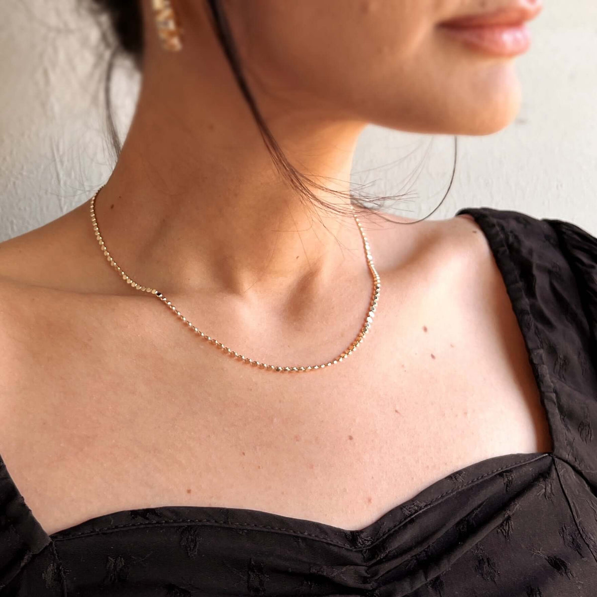 18k Gold Filled Ball Chain Necklace