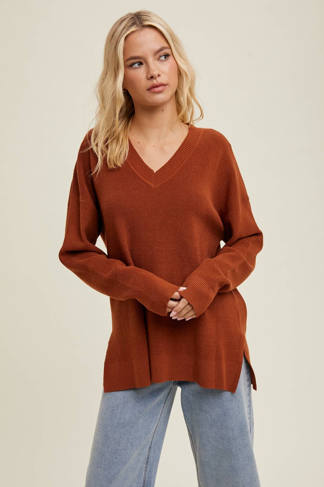 Waffle Knit Sweater