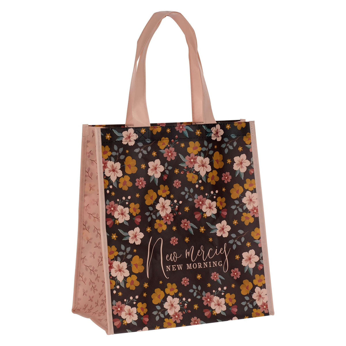 New Mercies New Morning Floral Coated Tote Bag