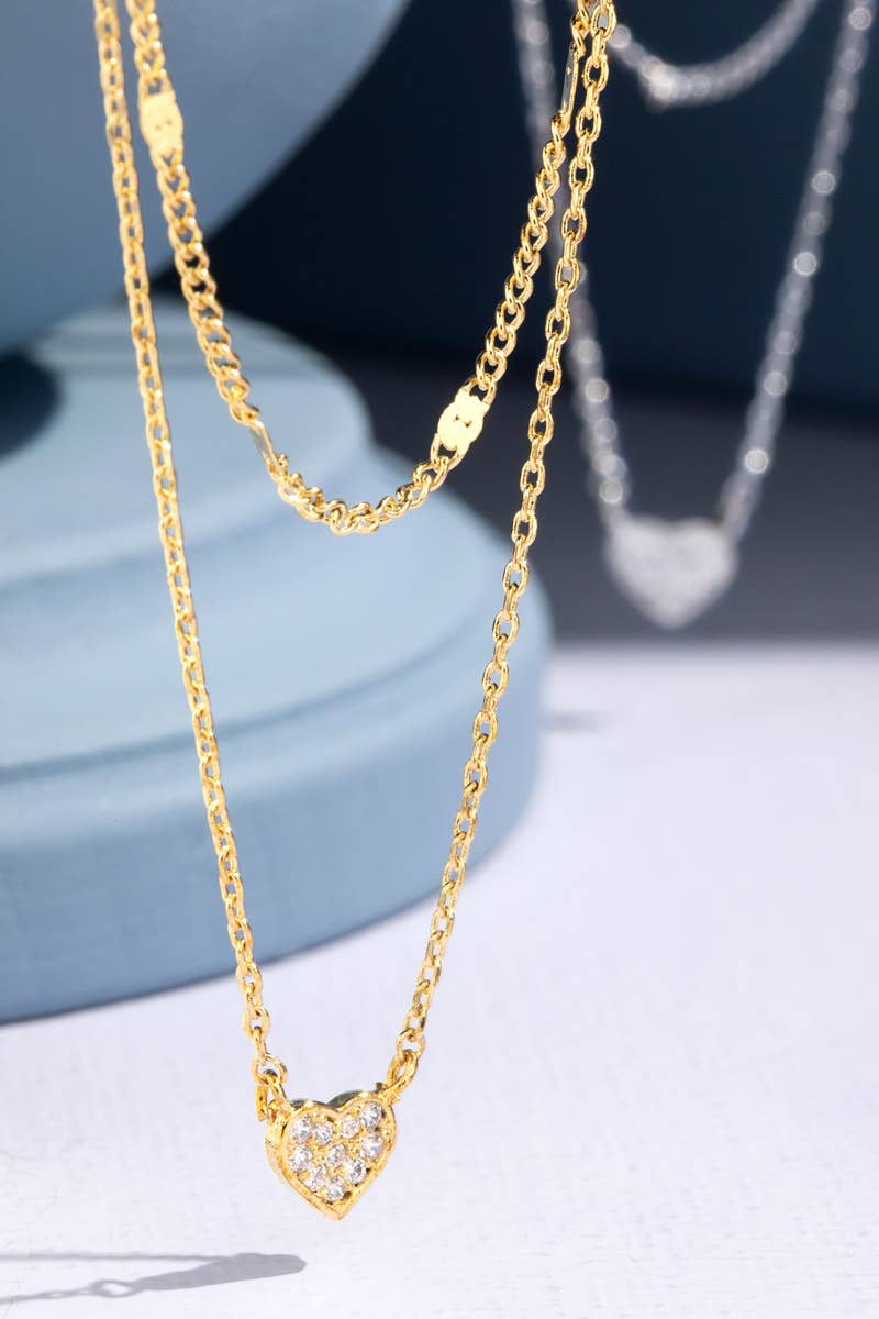 Heart Pendant Layered Necklace