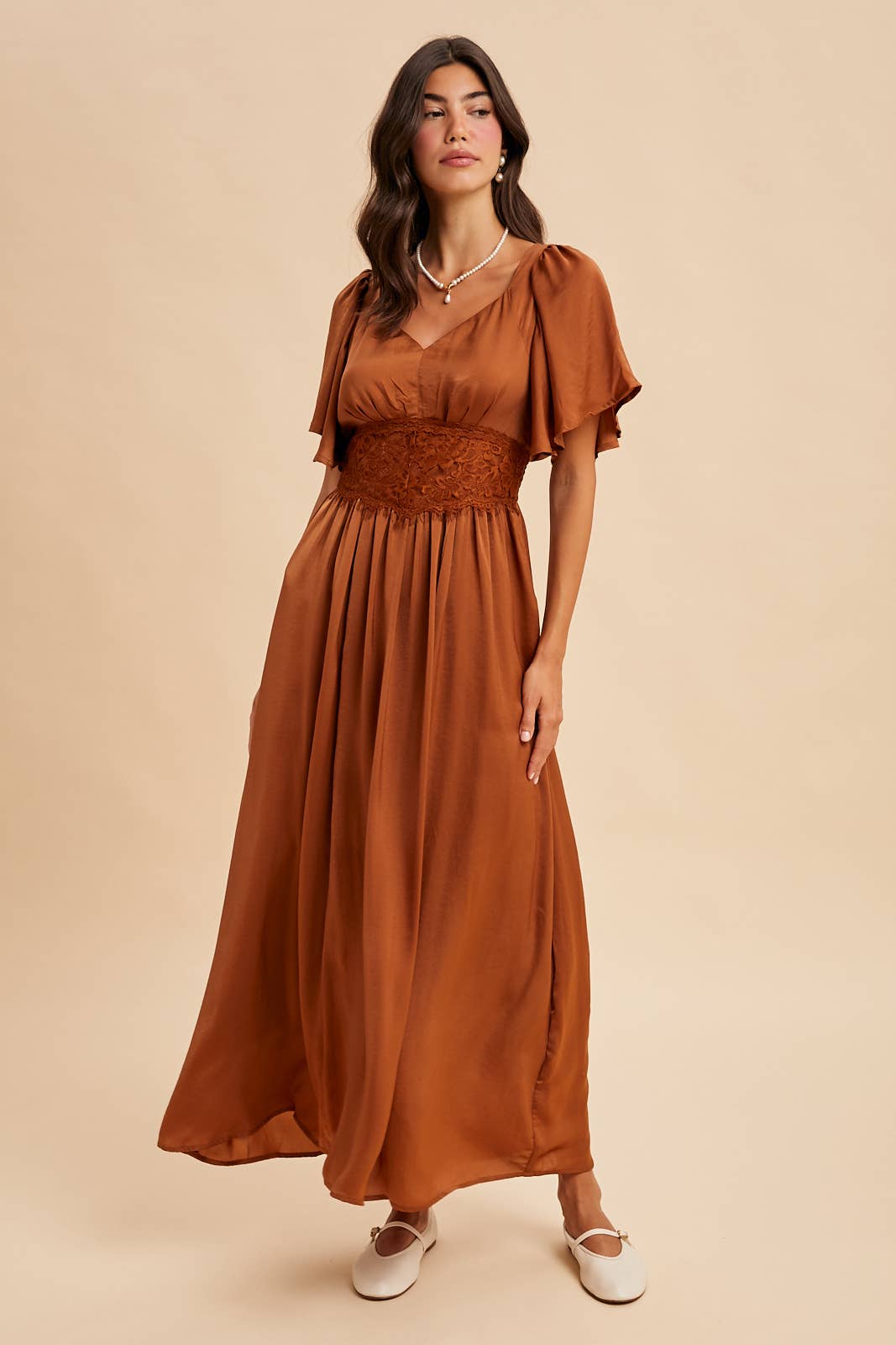 Sepia Satin Maxi