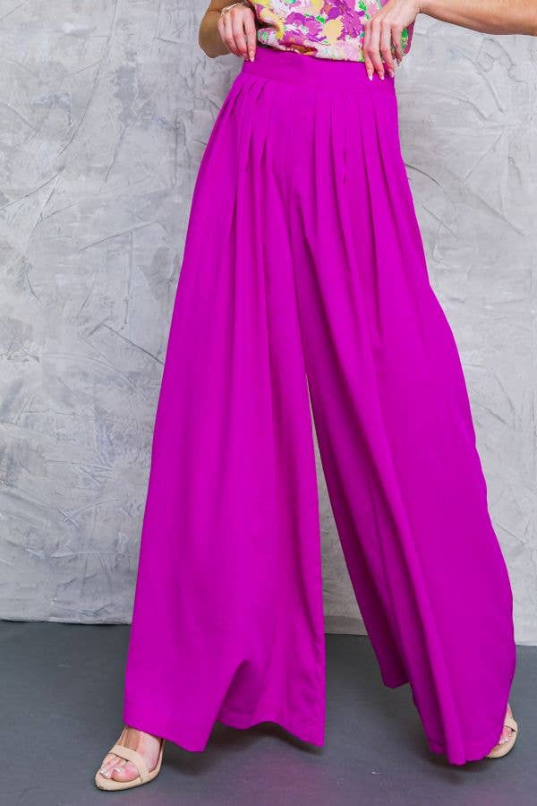 Magenta Wide Leg Pant