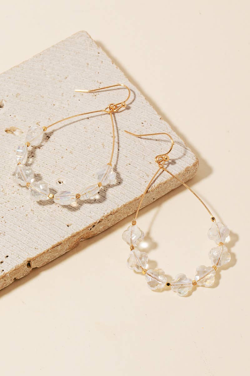 Glass Beads Tear Dangle Earrings