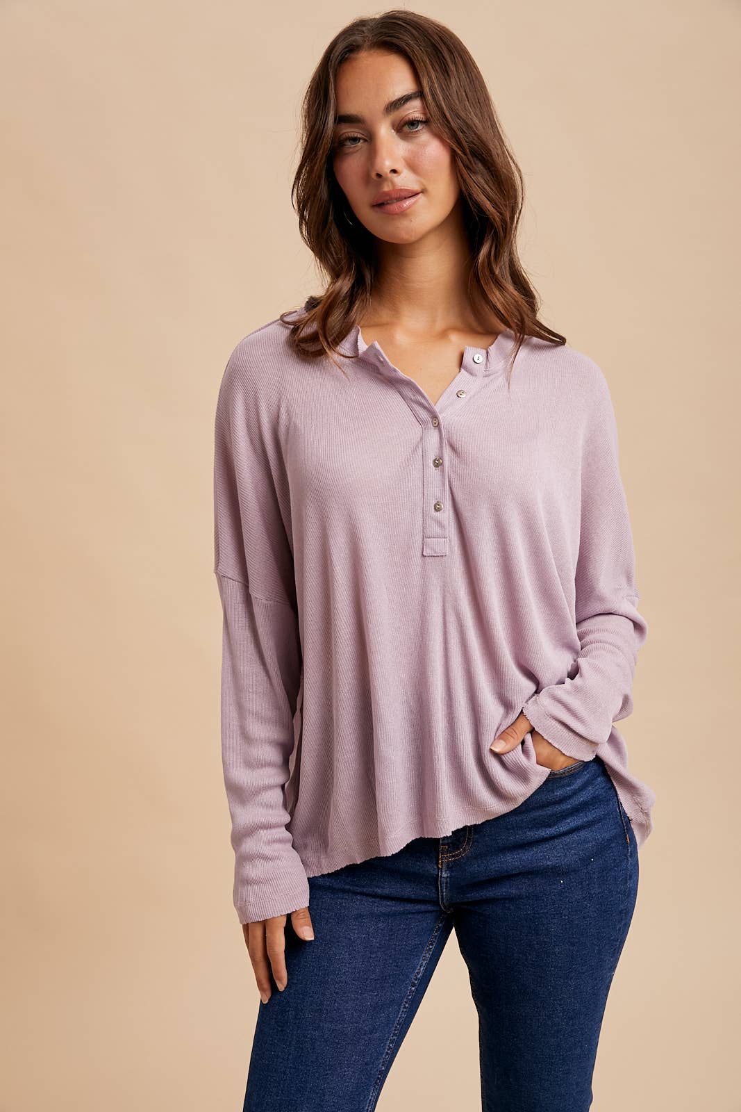Lilac Henley Top