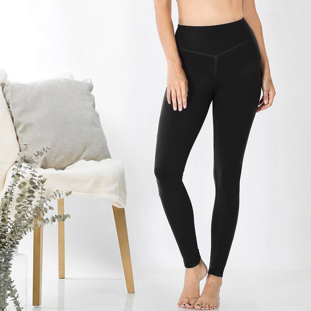 Black Wide Waistband Leggings
