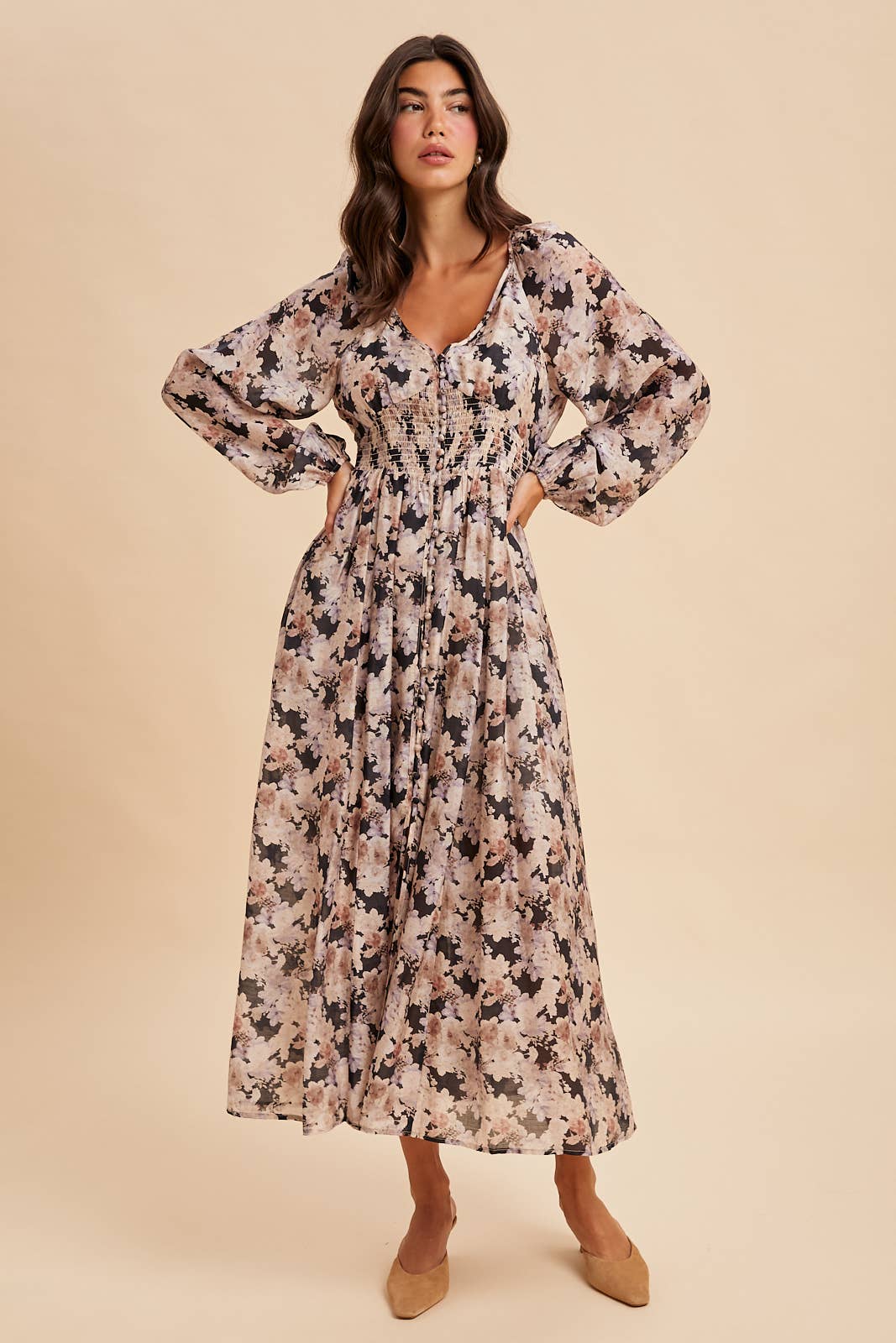 Floral Smocked Maxi Dress