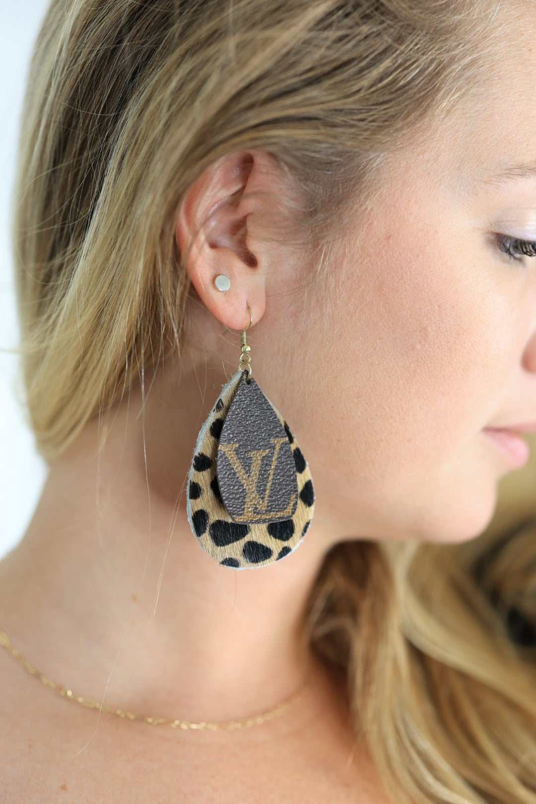 Upcycled Leopard Earrings